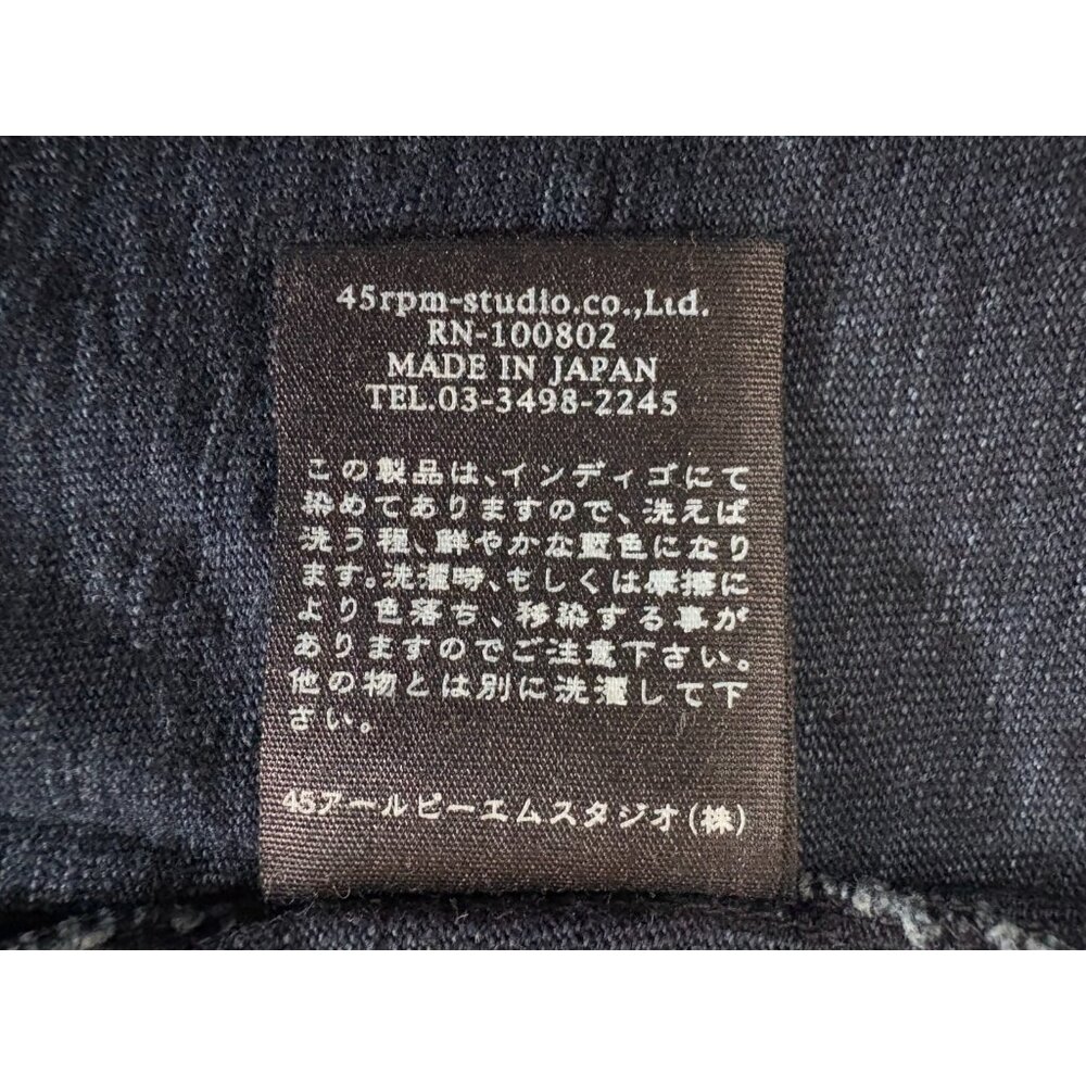 45Rpm studio cotton Short Sleeve T-Shirt sz 4 US M color Indigo Dark Blue Japan - Picture 5 of 8